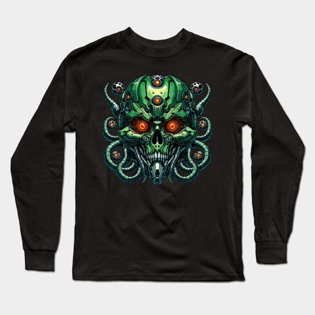 Biomech Cthulhu Overlord S01 D59 Long Sleeve T-Shirt by Houerd